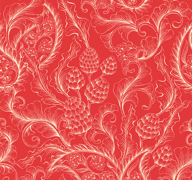 Store enrouleur rouge illustration paisley - TenStickers