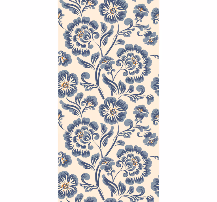 Store enrouleur extérieur style vintage floral bleu - TenStickers