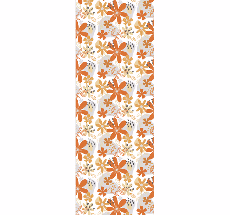 Store enrouleur extérieur texture florale orange - TenStickers