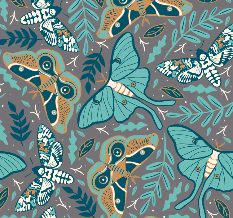 Store enrouleur pour chambre ado papillons verts et bleus - TenStickers