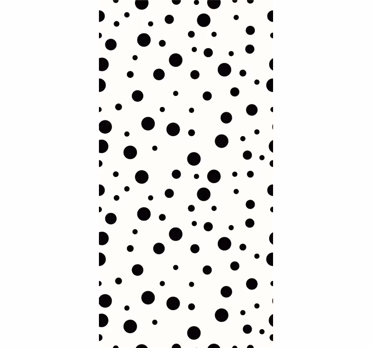 Store enrouleur pour chambre ado motif pois noir et blanc - TenStickers