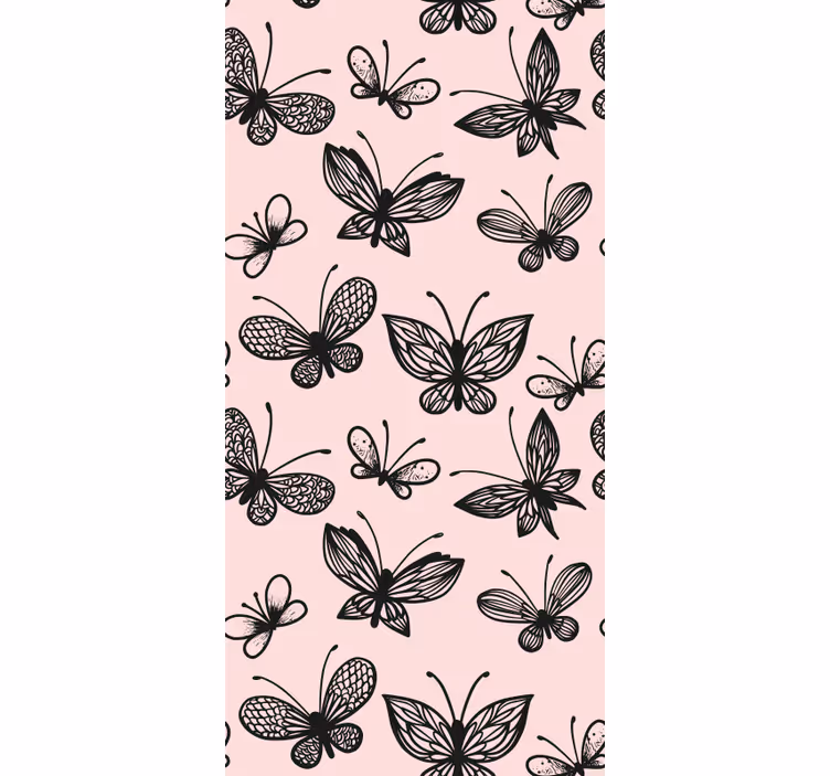 Store enrouleur pour chambre ado motif papillon noir - TenStickers