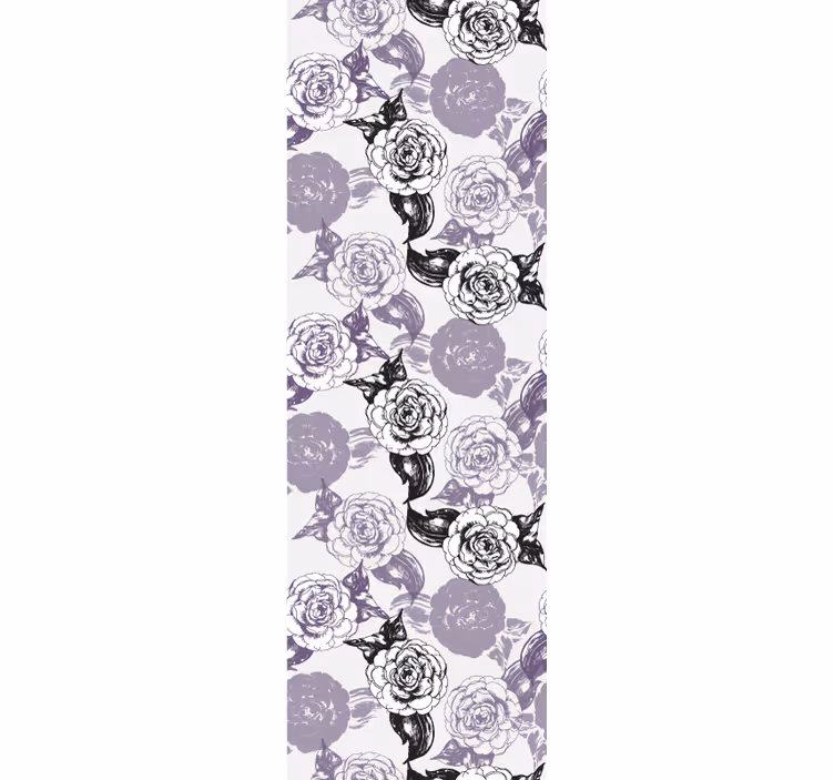 Store enrouleur pour chambre ado motif floral noir et violet - TenStickers