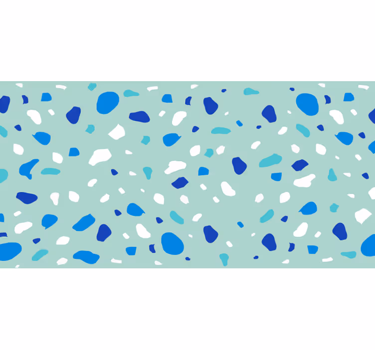 Store enrouleur salle de bain tons bleus terrazzo - TenStickers
