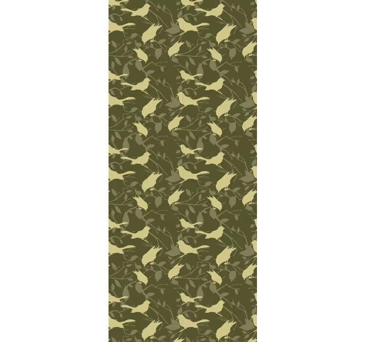Store enrouleur classique motif oiseaux verts victoriens - TenStickers