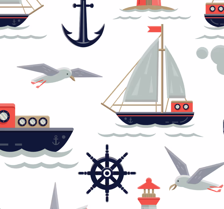 Store enrouleur chambre bébé motifs marins - TenStickers