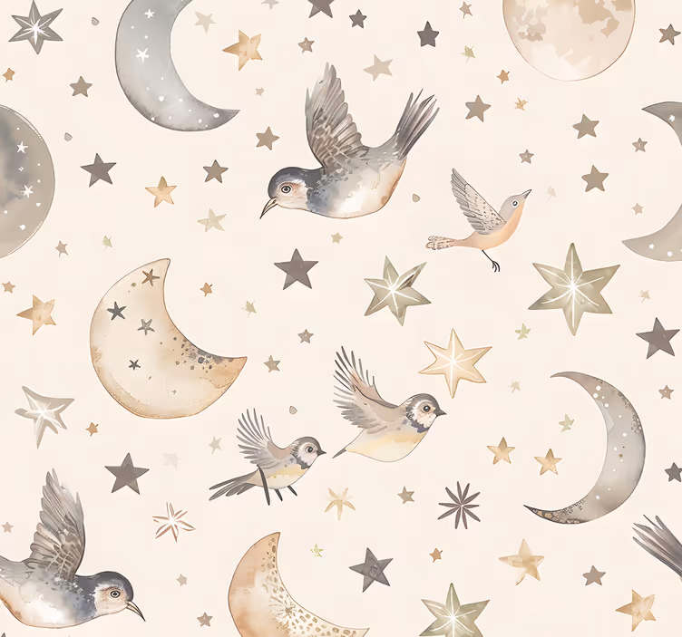 Store enrouleur chambre bébé ciel nocturne beige - TenStickers