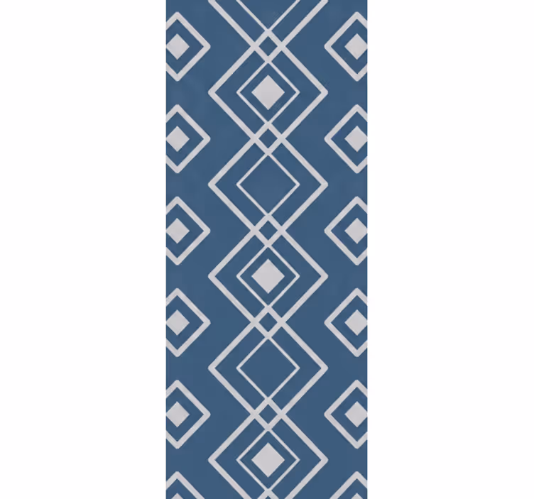 Store enrouleur couloir géométrique bleu marine - TenStickers