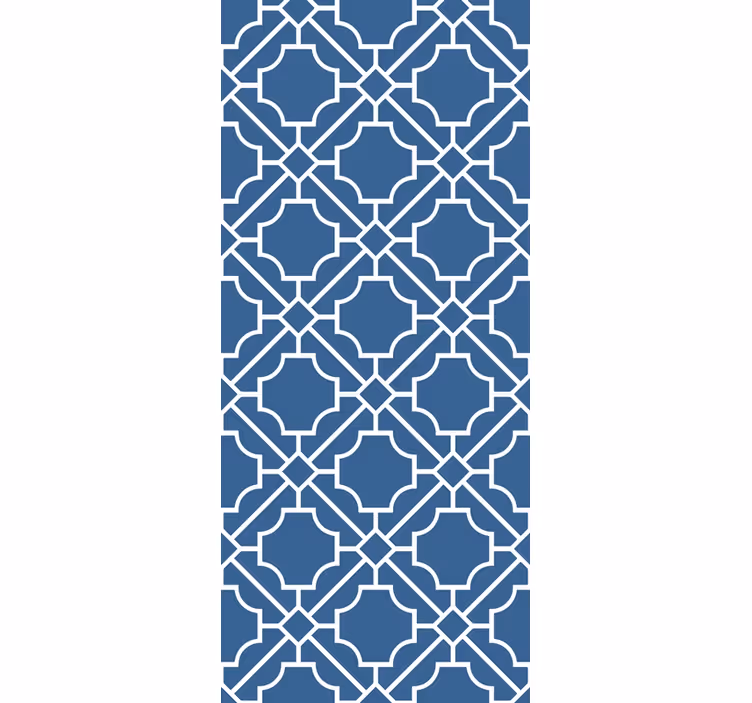 Store enrouleur couloir géométrique 'treillis' blanc/marine - TenStickers