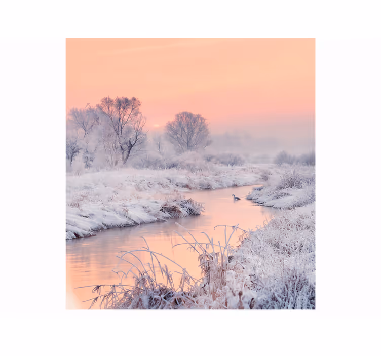 Store enrouleur blanc paysage d'hiver 180 cm - TenStickers