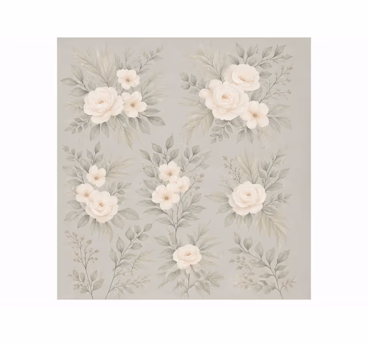 Store enrouleur gris roses blanches - TenStickers