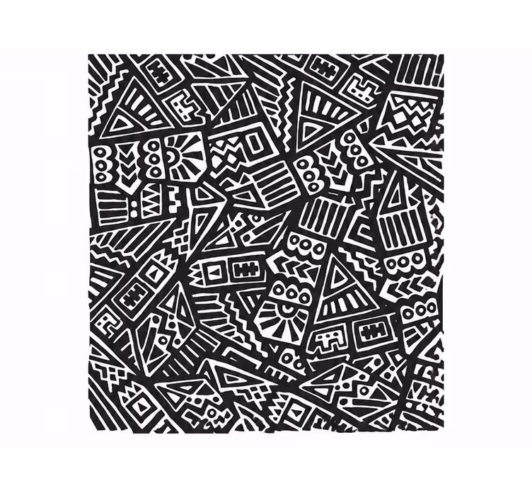 Store enrouleur noir motif tribal africain artistique - TenStickers