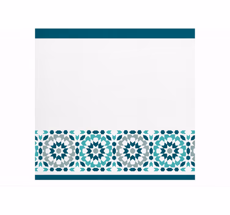 Store enrouleur cuisine motif bord carré bleu canard - TenStickers
