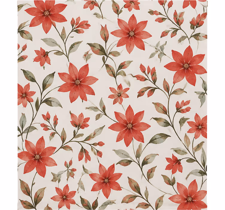 Store enrouleur rouge motif étoile fleur - TenStickers