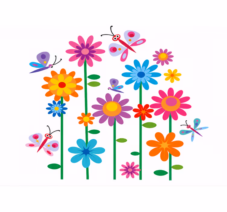 Store enrouleur pour chambre enfant fleurs joyeuses - TenStickers