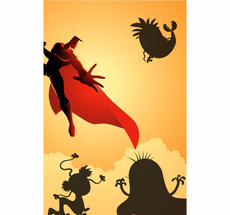 Store enrouleur super-héro aventure silhouette héroïque - TenStickers