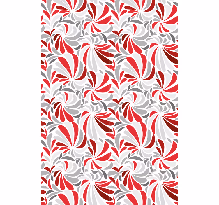 Stores classiques Fleurs grises et rouges - TenStickers
