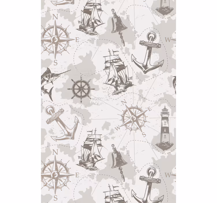 Store enrouleur vintage motifs d'exploration nautique - TenStickers