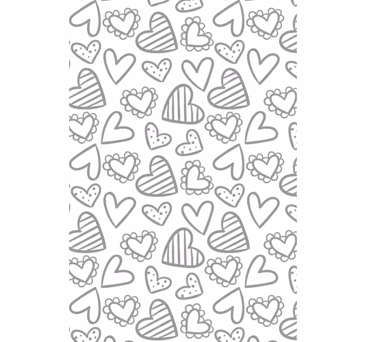 Store enrouleur romantique modèle de croquis de coeur - TenStickers