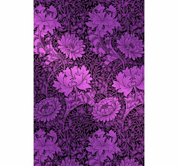 Store enrouleur motif fleur botanique violet - TenStickers