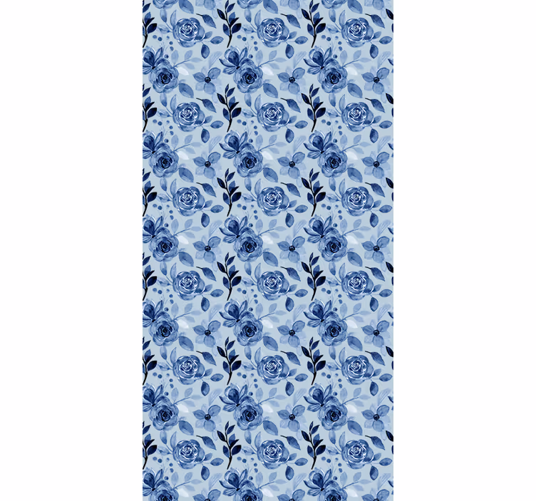 Stores enrouleurs fleurs et plantes arrangement bleu - TenStickers