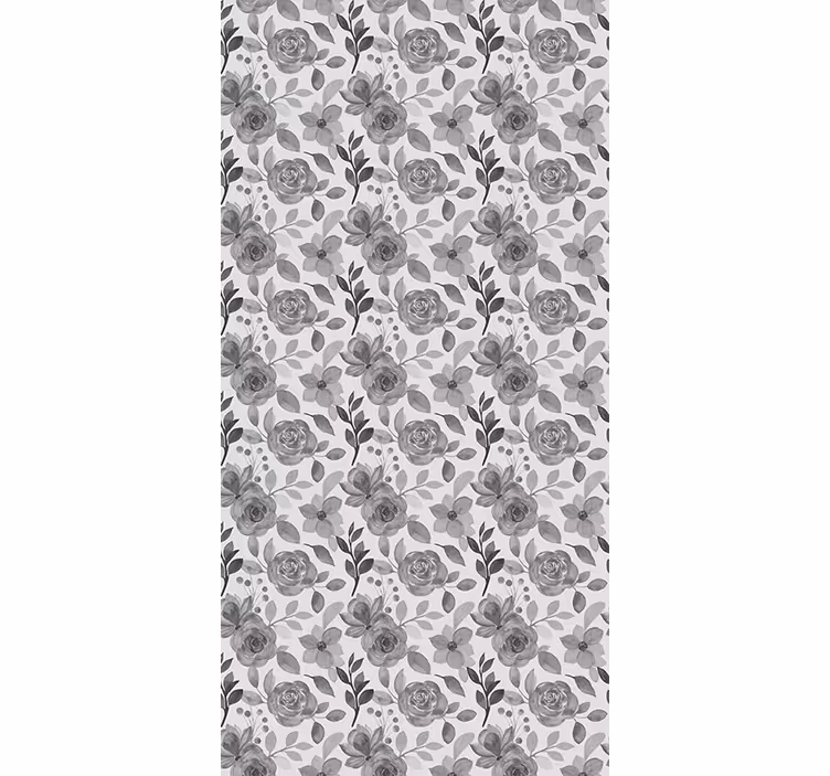 Store enrouleur motif fleur fleurs grises élégantes - TenStickers