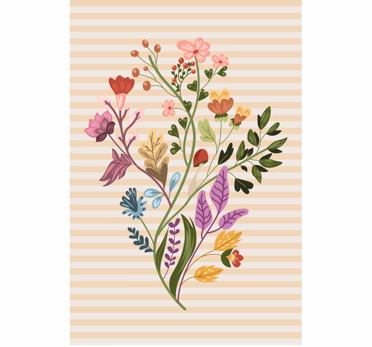 Stores fleurs Bouquet de fleurs dessiné - TenStickers
