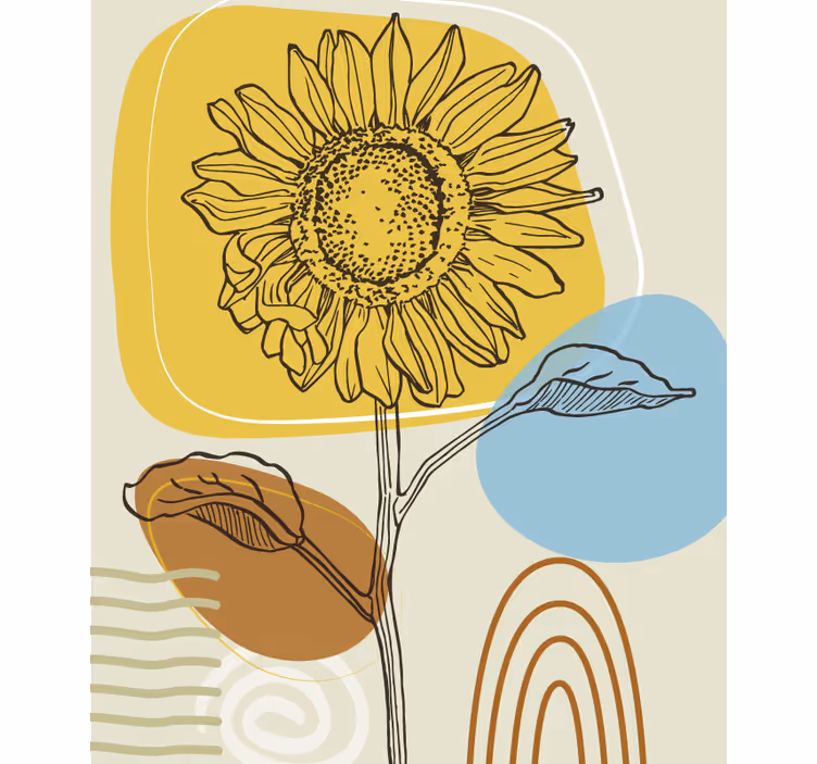 Stores enrouleurs fleurs et plantes tournesols cerclés - TenStickers