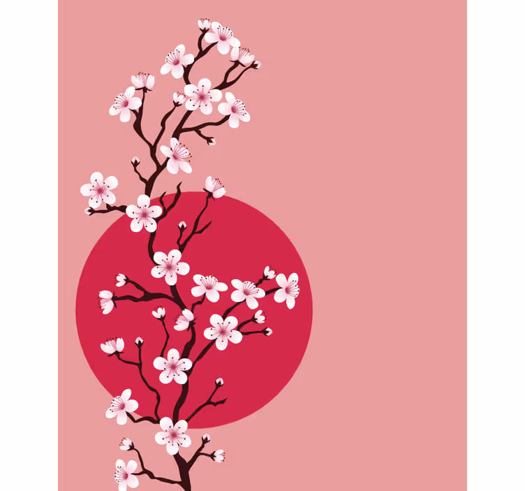 Stores enrouleurs fleurs et plantes tige de fleur de sakura - TenStickers