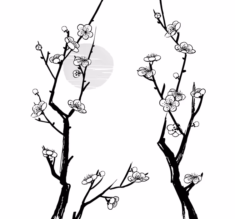 Stores enrouleurs fleurs et plantes branches fleuries - TenStickers