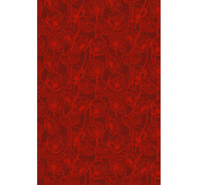 Store enrouleur motif fleur motif rouge complexe - TenStickers