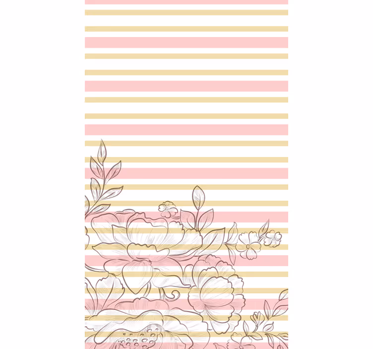 Stores enrouleurs fleurs et plantes rayures florales pâles - TenStickers