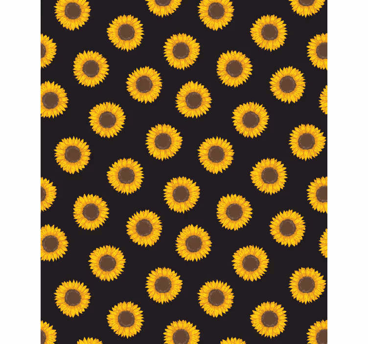 Stores enrouleurs fleurs et plantes tournesols noir et jaune - TenStickers