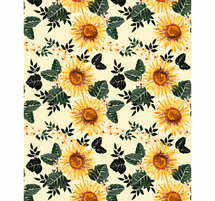 Stores fleurs Tournesol vintage - TenStickers