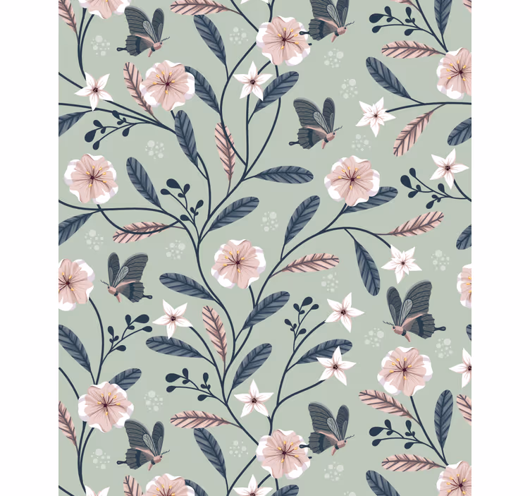 Stores enrouleurs fleurs et plantes motifs papillons floraux - TenStickers