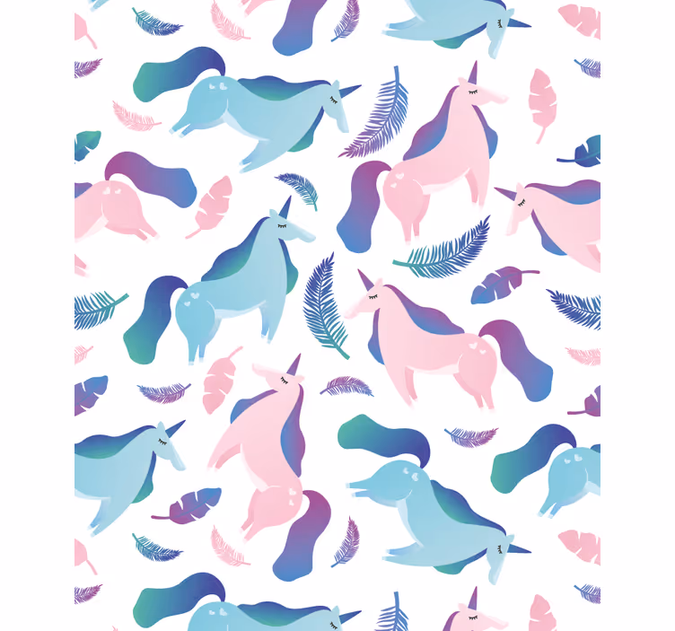 Store enrouleur pour chambre enfant licornes et plumes - TenStickers
