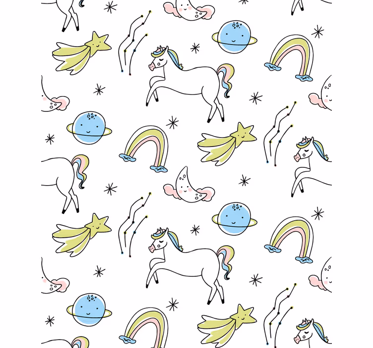 Store enrouleur pour chambre enfant licornes et étoiles - TenStickers