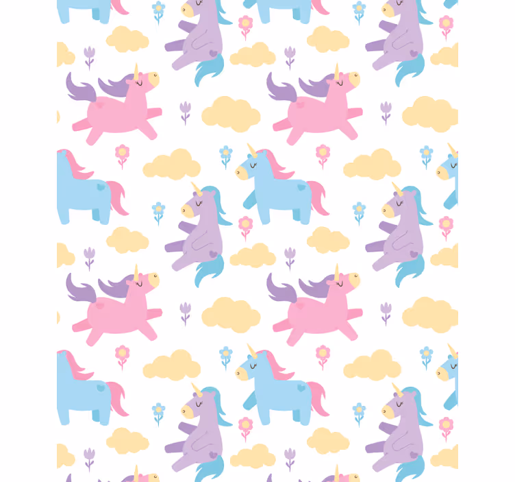 Store enrouleur pour chambre enfant licornes et nuages - TenStickers