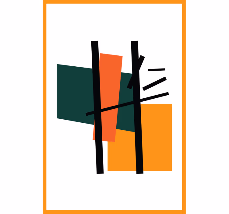 Stores avec des dessins Carrés et rectangles art abstrait - TenStickers