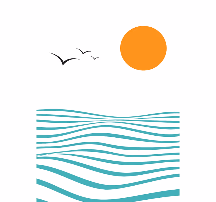 Stores avec des dessins Art abstrait de la mer - TenStickers