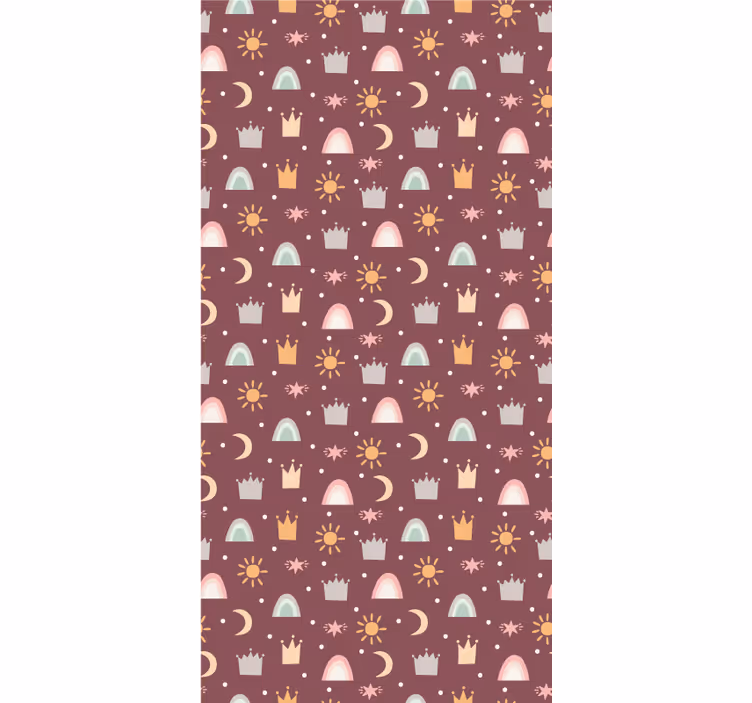 Store enrouleur chambre bébé motif couronne et arc-en-ciel - TenStickers