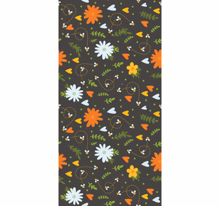 Stores enrouleurs fleurs et plantes motif d'abeilles - TenStickers