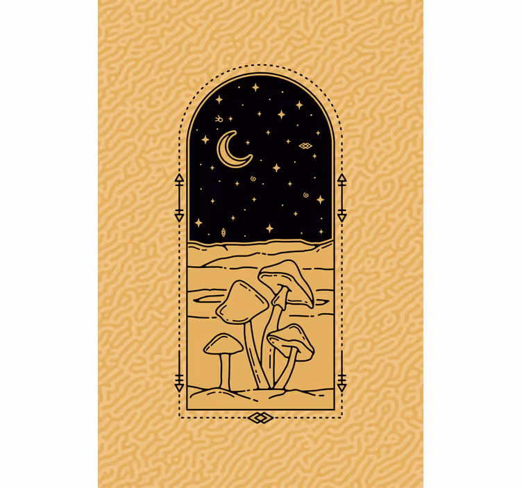 Store enrouleur animaux scène nocturne champignon - TenStickers