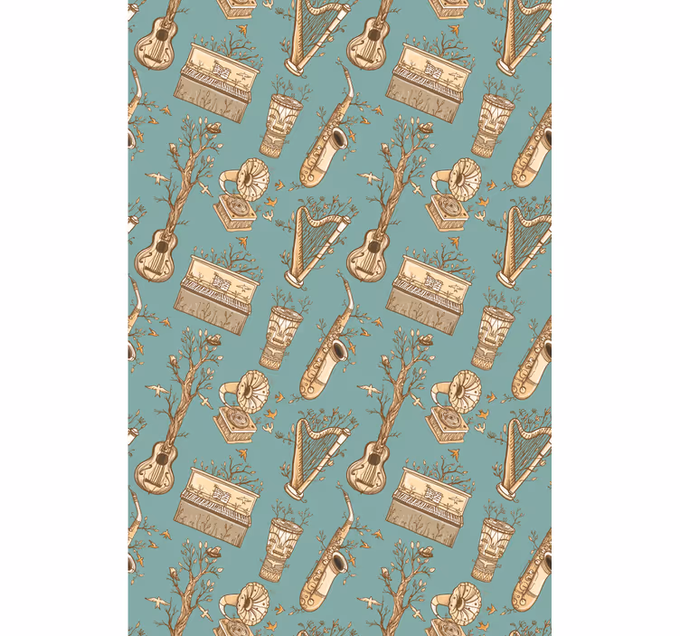 Store enrouleur pour chambre ado instruments anciens - TenStickers