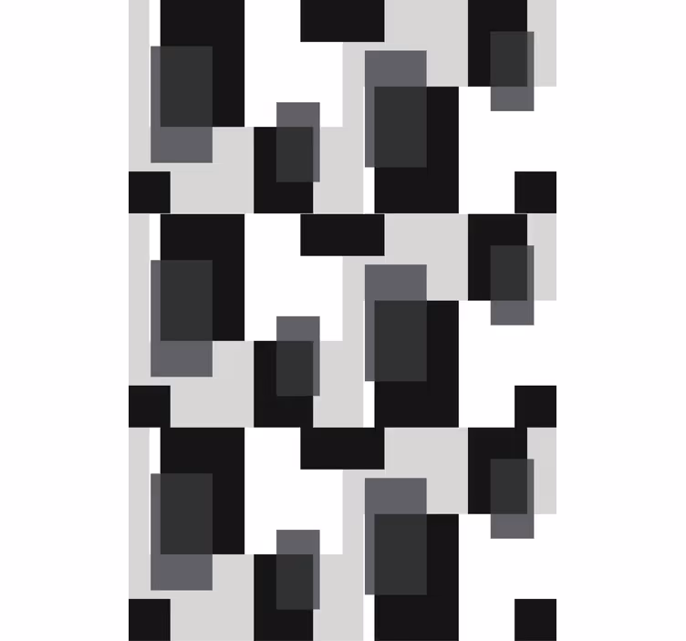 Stores salon Blocs de couleur noir et blanc - TenStickers