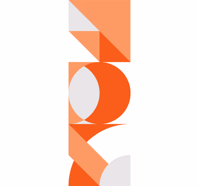 Stores salon Bloc de couleur blanc orange - TenStickers