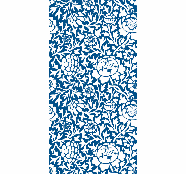 Store enrouleur motif fleur bleu vintage - TenStickers