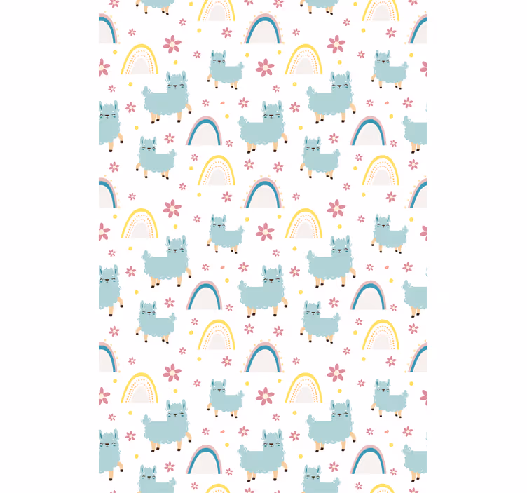 Store enrouleur animaux lamas mignons et arcs-en-ciel - TenStickers