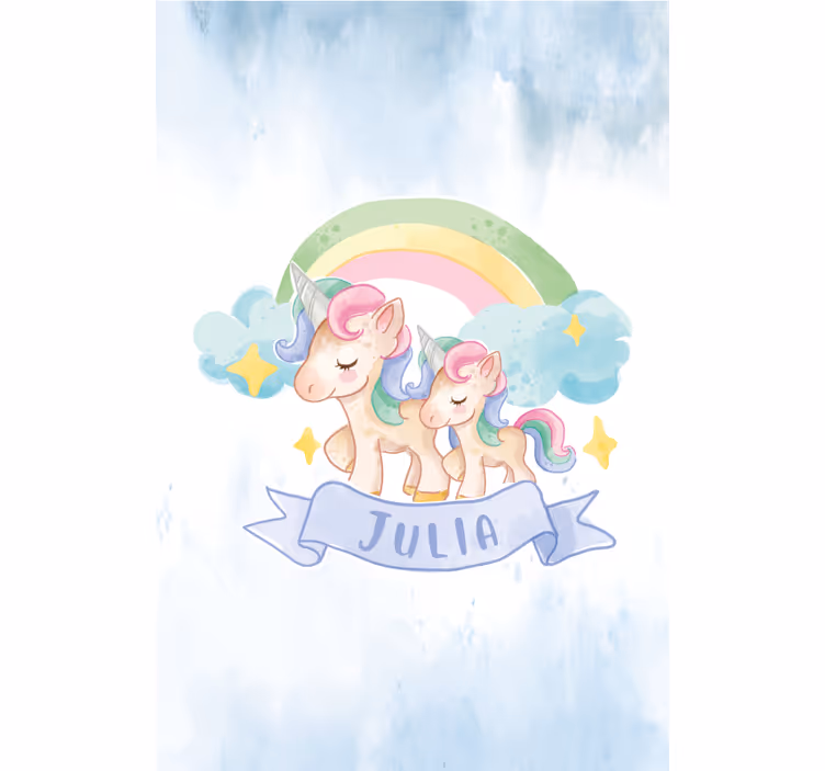 Store enrouleur pour chambre enfant aventure de licorne - TenStickers