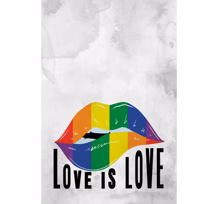 Store enrouleur phrases art des lèvres arc-en-ciel - TenStickers